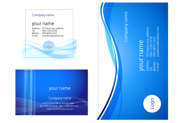 色々なサイズの名刺